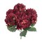 4-Pack: Burgundy Hydrangea Bush with 7 Silk Flowers , Floral Home by Artificial Flowers